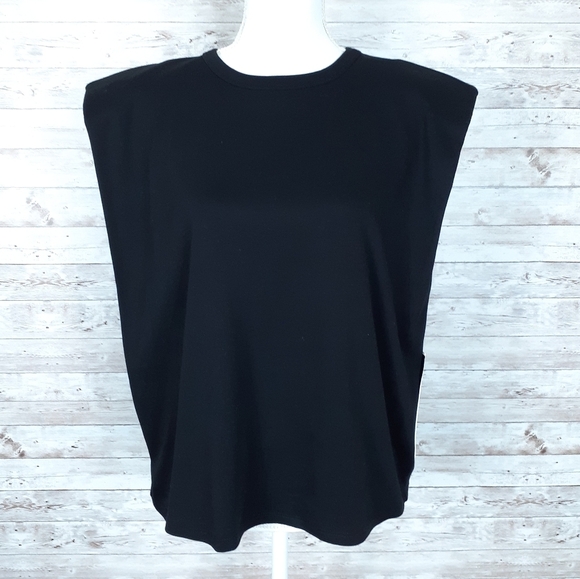 CULPOS x INC Tops - CULPOS x INC Cap-Sleeve Knit Top L Black 45